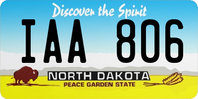 ND license plate IAA806