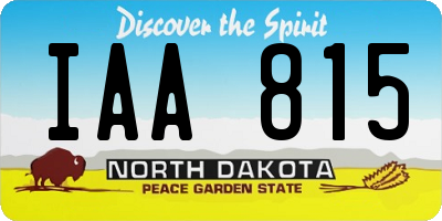 ND license plate IAA815