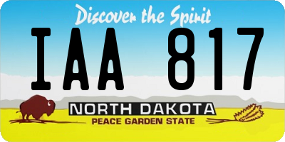ND license plate IAA817
