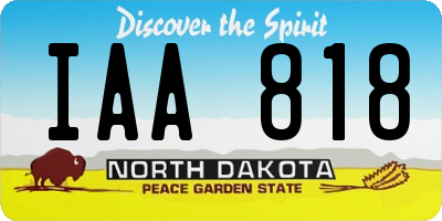 ND license plate IAA818