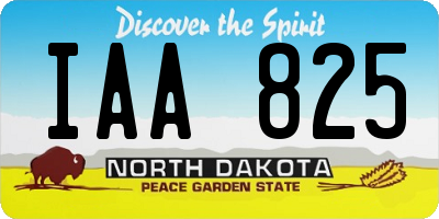 ND license plate IAA825