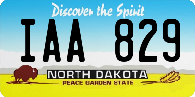 ND license plate IAA829
