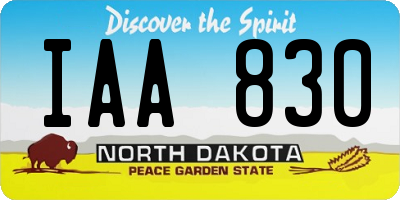 ND license plate IAA830