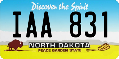 ND license plate IAA831