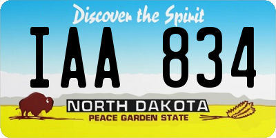 ND license plate IAA834