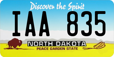 ND license plate IAA835