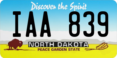 ND license plate IAA839