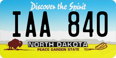 ND license plate IAA840