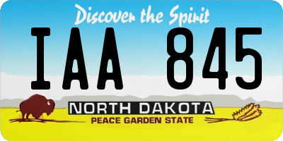 ND license plate IAA845