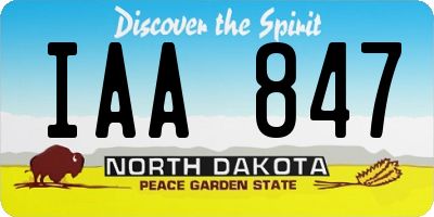 ND license plate IAA847