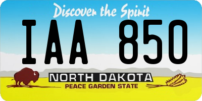ND license plate IAA850