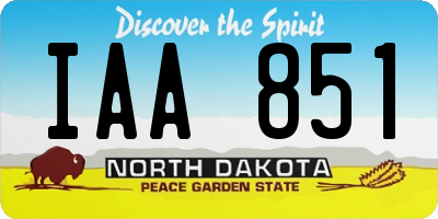 ND license plate IAA851