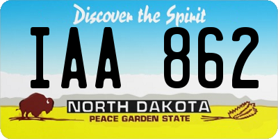 ND license plate IAA862