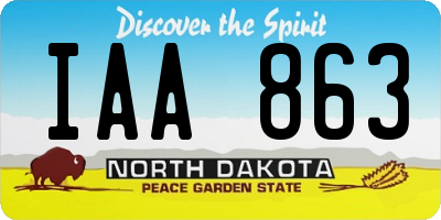 ND license plate IAA863