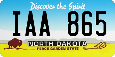 ND license plate IAA865
