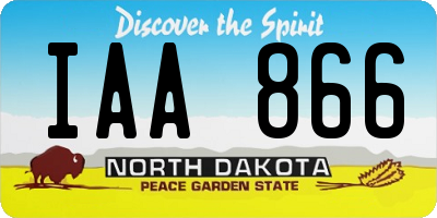 ND license plate IAA866