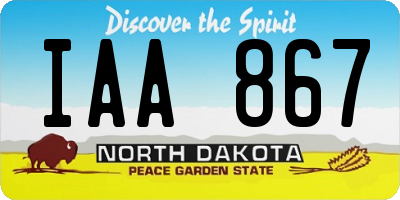 ND license plate IAA867