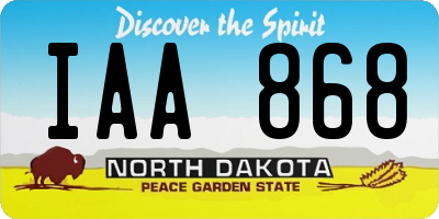 ND license plate IAA868