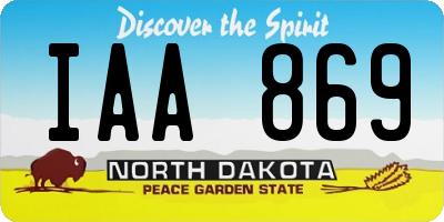 ND license plate IAA869