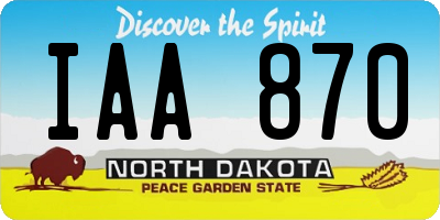 ND license plate IAA870