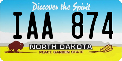 ND license plate IAA874