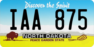 ND license plate IAA875
