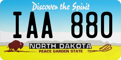 ND license plate IAA880