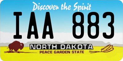 ND license plate IAA883