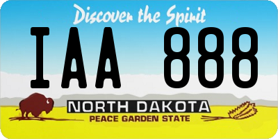 ND license plate IAA888