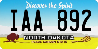ND license plate IAA892