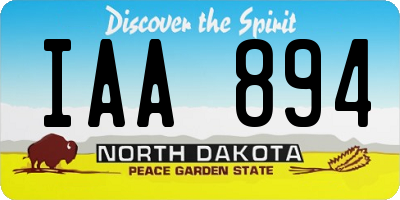 ND license plate IAA894