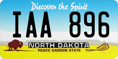 ND license plate IAA896