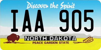 ND license plate IAA905