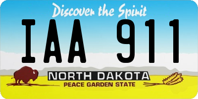 ND license plate IAA911