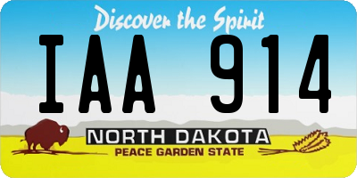 ND license plate IAA914