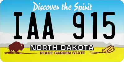 ND license plate IAA915