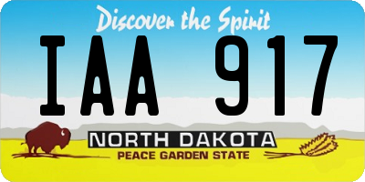 ND license plate IAA917