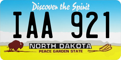 ND license plate IAA921