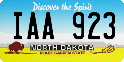 ND license plate IAA923