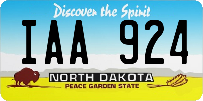 ND license plate IAA924