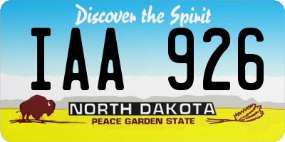 ND license plate IAA926