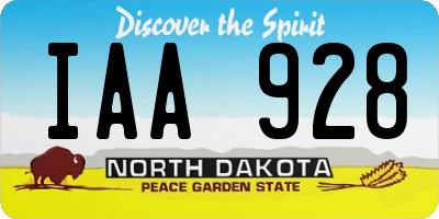 ND license plate IAA928