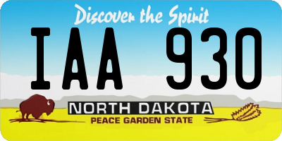 ND license plate IAA930