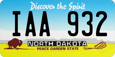 ND license plate IAA932