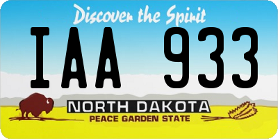 ND license plate IAA933