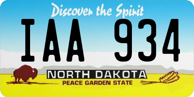 ND license plate IAA934