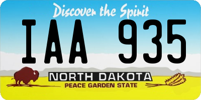 ND license plate IAA935