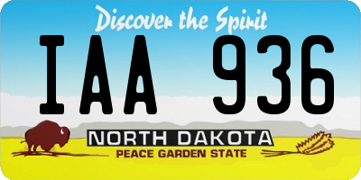 ND license plate IAA936