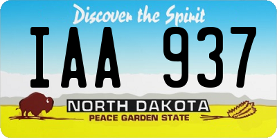ND license plate IAA937