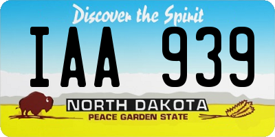 ND license plate IAA939